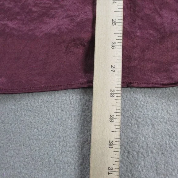 Rag & Bone Top Womens Small Solid Burgundy Satin Silky Flowy Button Up Shirt - Picture 8 of 9